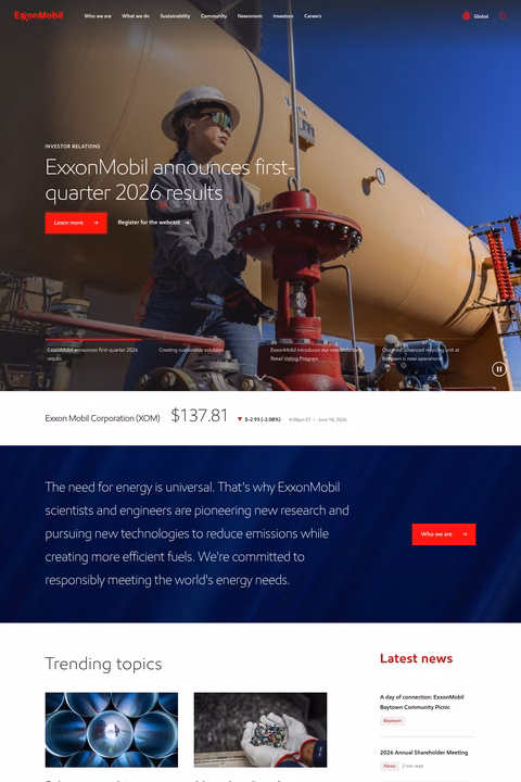 Exxonmobil Homepage 1440px