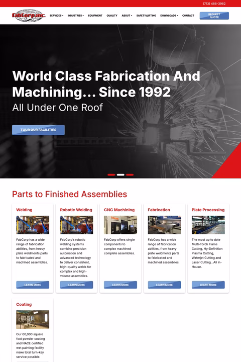 Fabcorp Homepage 1440px