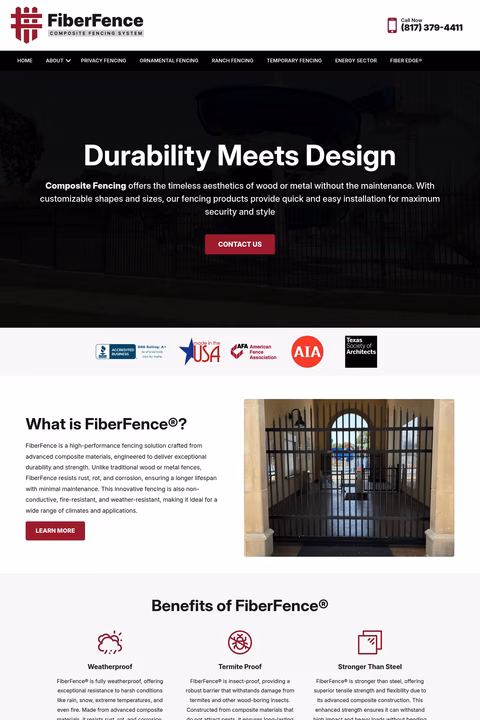 Fiberfence Homepage 1440px