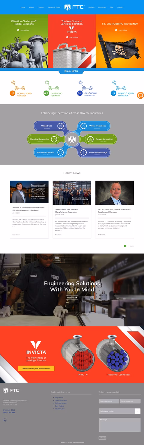 Filtration-Technology-Corporation Homepage 1440px
