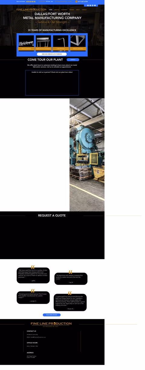Fine-Line-Production Homepage 1440px