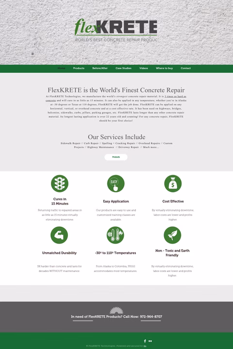 Flexkrete Homepage 1440px