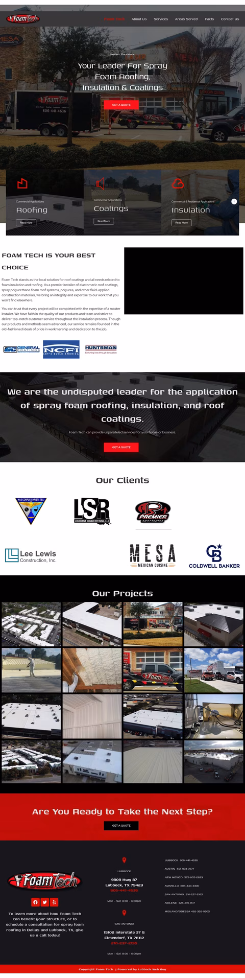 Foam-Tech Homepage 1440px