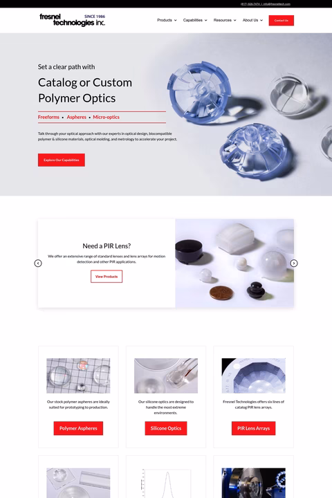 Fresnel-Technologies-Inc Homepage 1440px