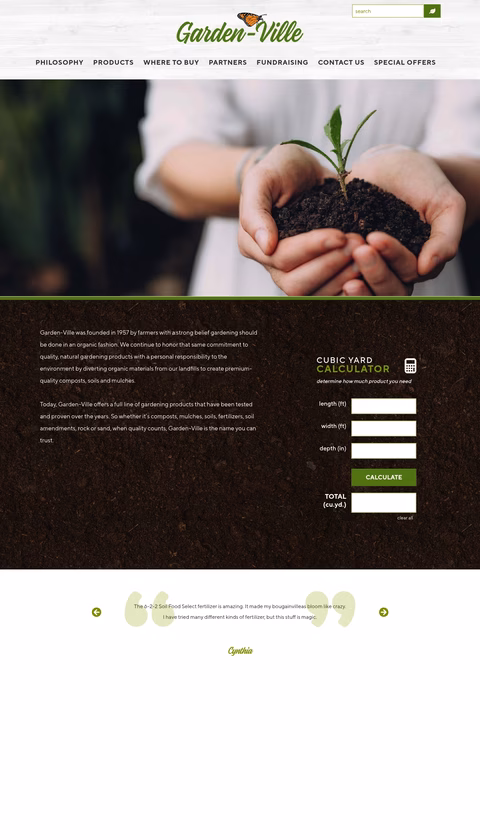 Garden-Ville Homepage 1440px