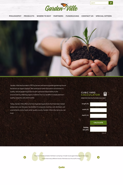 Garden-Ville Homepage 1440px