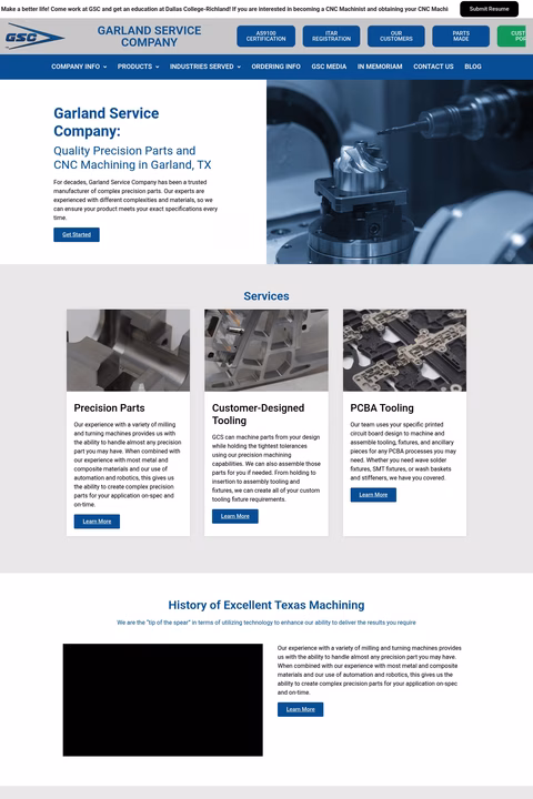 Garland-Service-Company Homepage 1440px