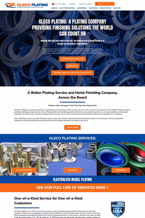 Gleco-Plating Homepage 1440px