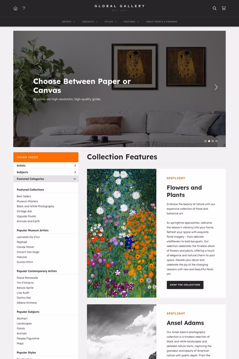 Global-Gallery Homepage 1440px