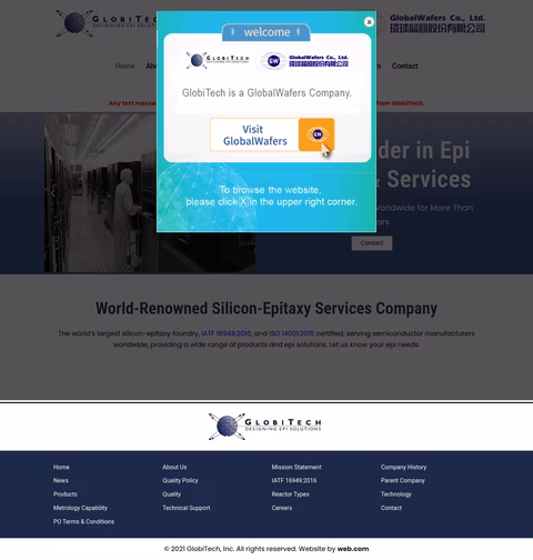Globitech Homepage 1440px