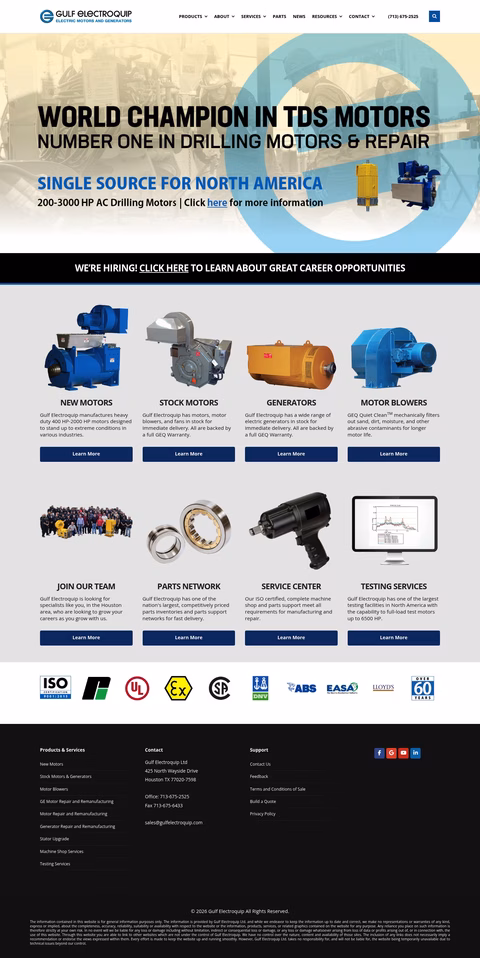 Gulf-Electroquip Homepage 1440px