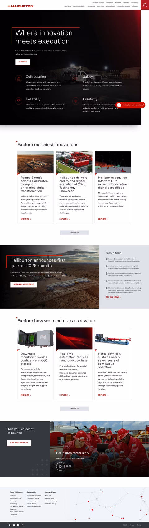 Halliburton Homepage 1440px