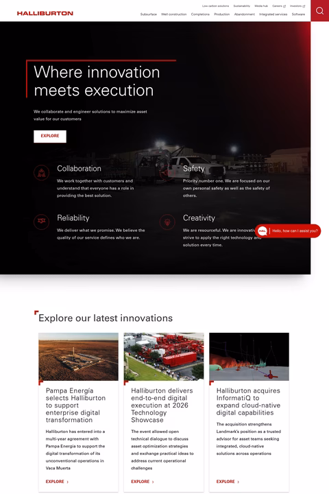 Halliburton Homepage 1440px