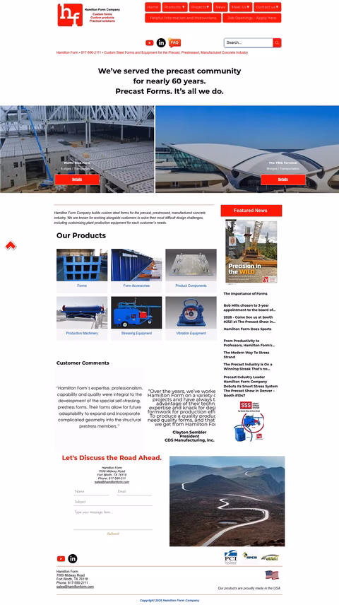 Hamilton-Form-Company Homepage 1440px