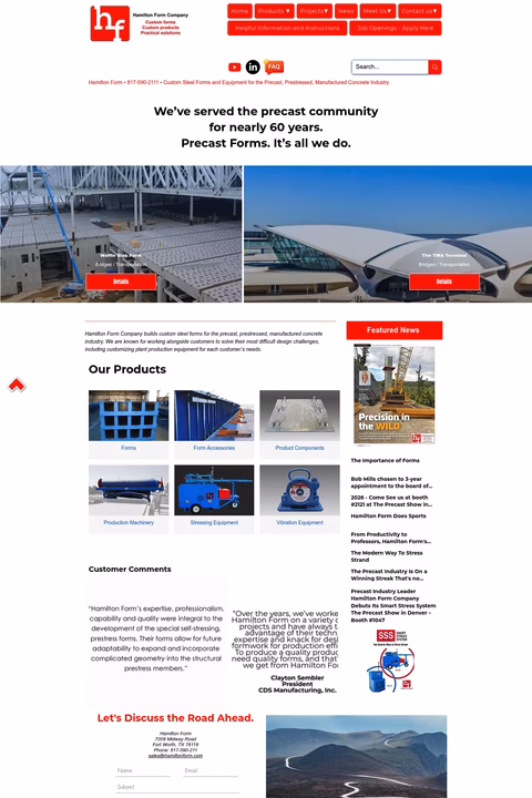 Hamilton-Form-Company Homepage 1440px