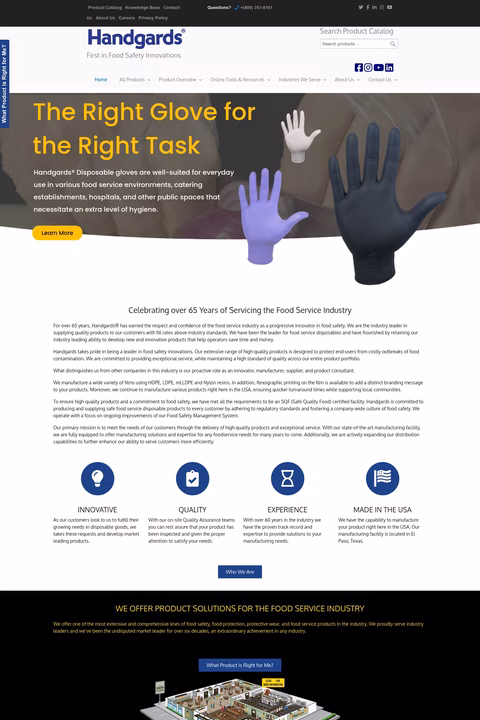 Handgards Homepage 1440px