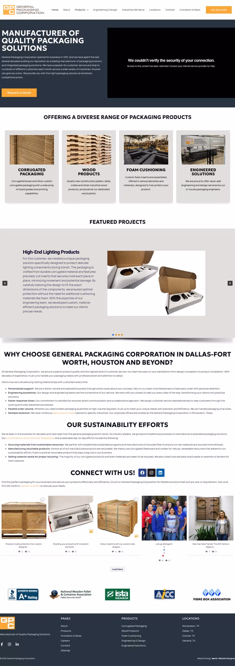 General-Packaging-Corporation Homepage 1440px