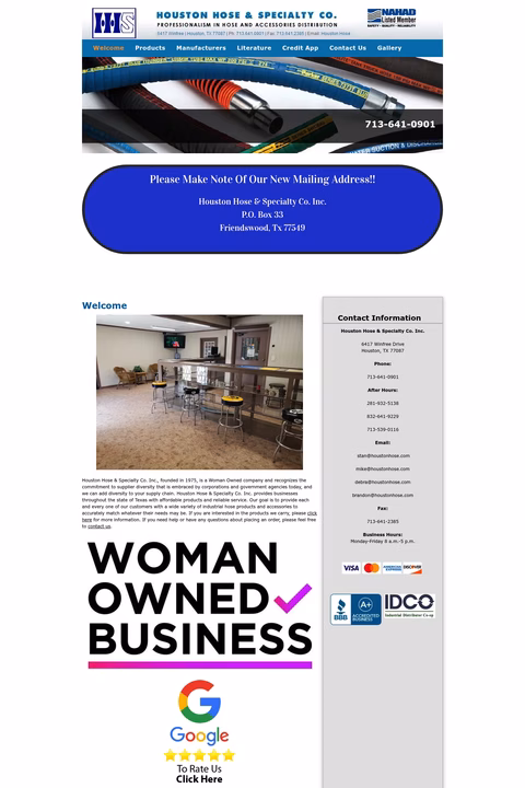 Houston-Hose-Specialty Homepage 1440px
