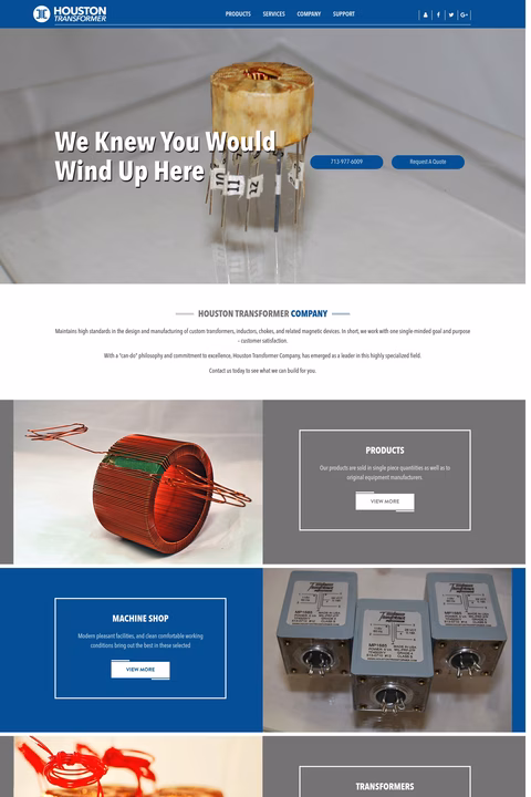 Houston-Transformer-Company Homepage 1440px