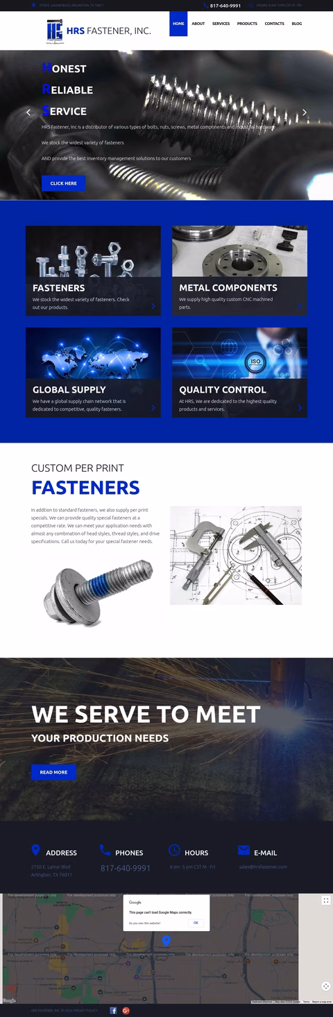 Hrs-Fastener Homepage 1440px
