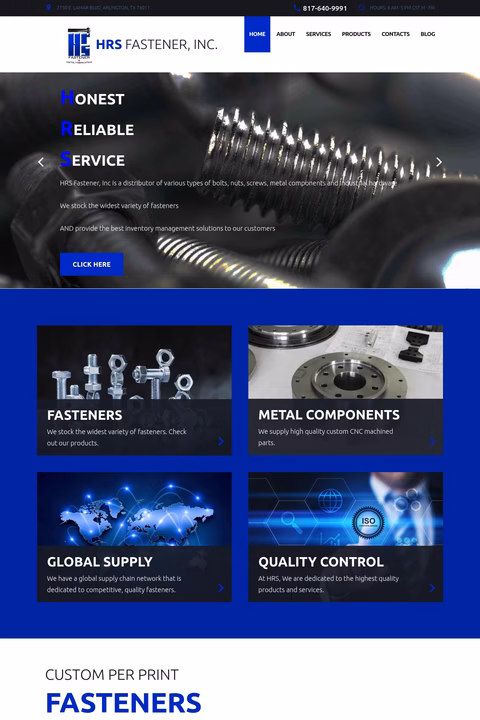 Hrs-Fastener Homepage 1440px