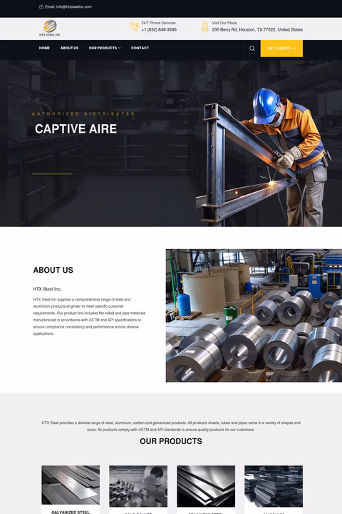 Htx-Steel Homepage 1440px