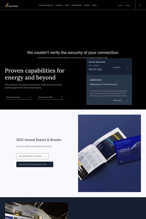 Hunting-Energy-Services Homepage 1440px