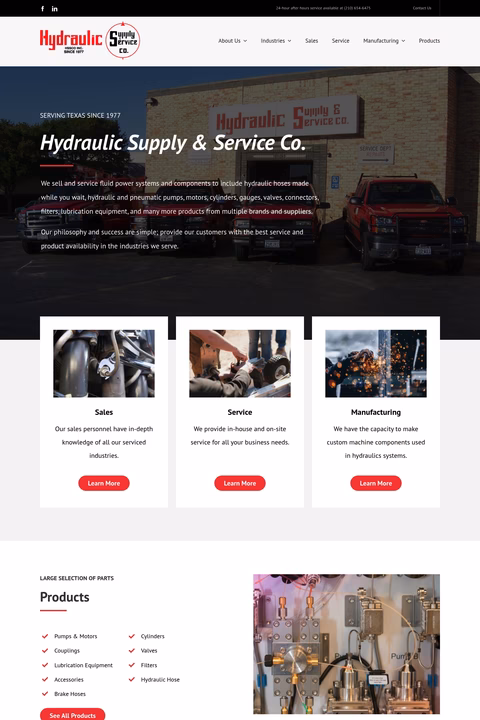 Hydraulic-Supply-Service-Company Homepage 1440px