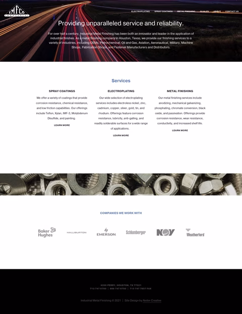 Industrial-Metal-Finishing Homepage 1440px
