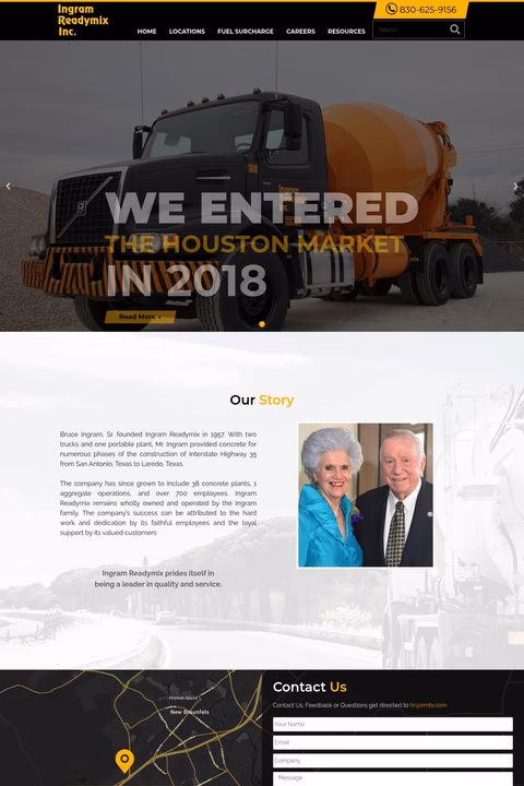 Ingram-Readymix-Inc Homepage 1440px