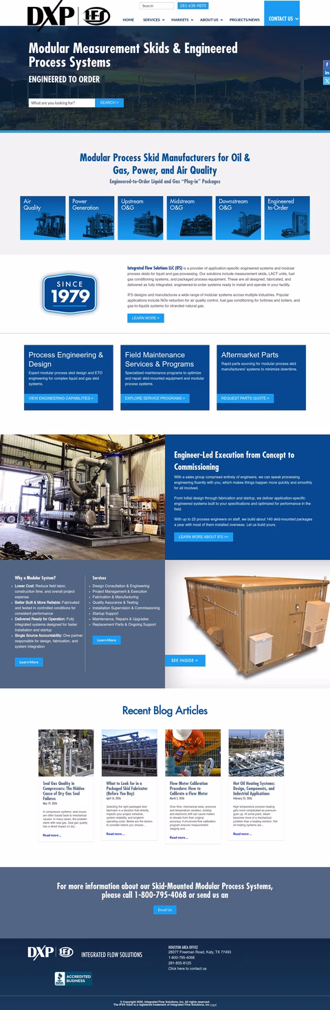 Integrated-Flow-Solutions Homepage 1440px