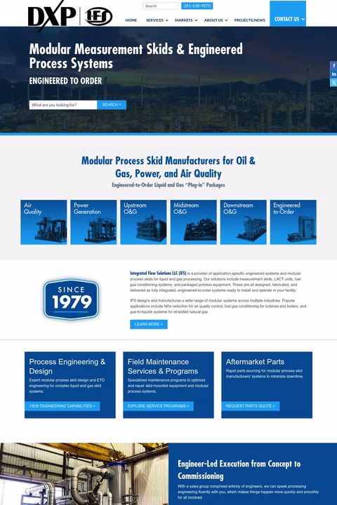 Integrated-Flow-Solutions Homepage 1440px