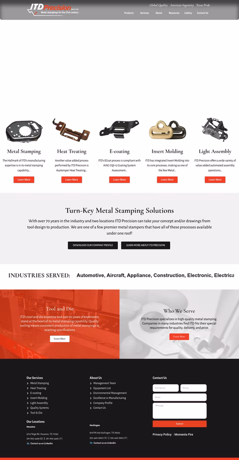 Itd-Precision Homepage 1440px