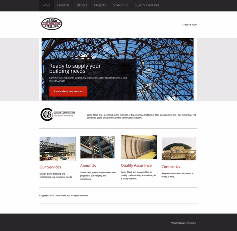 Jarco-Steel Homepage 1440px