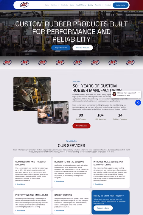 Jet-Rubber Homepage 1440px