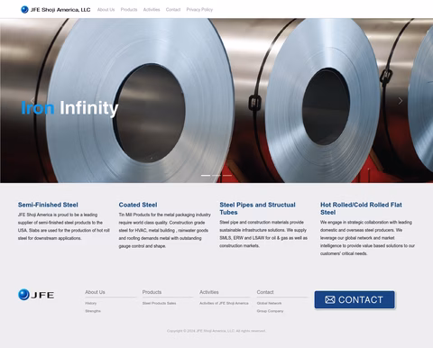 Jfe-Shoji-America Homepage 1440px