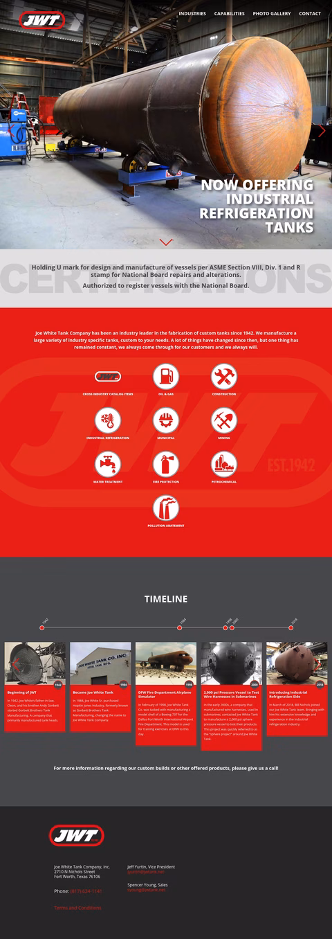 Joe-White-Tank-Company Homepage 1440px