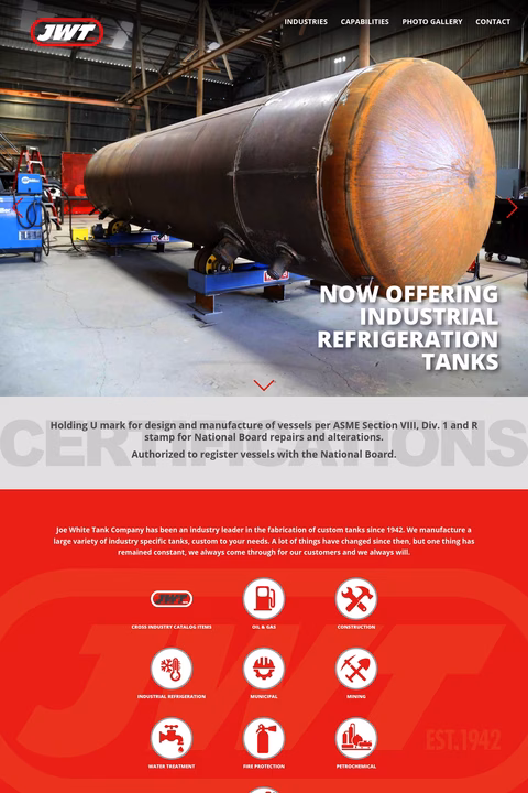 Joe-White-Tank-Company Homepage 1440px