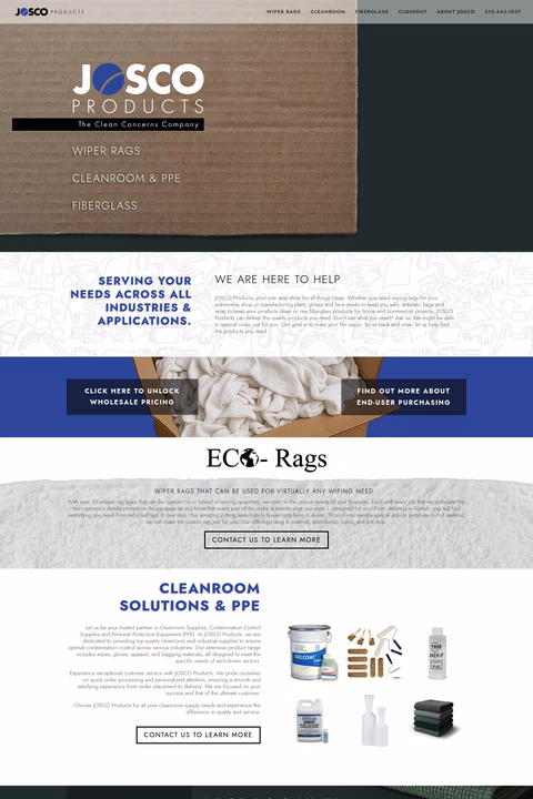 Josco-Products Homepage 1440px