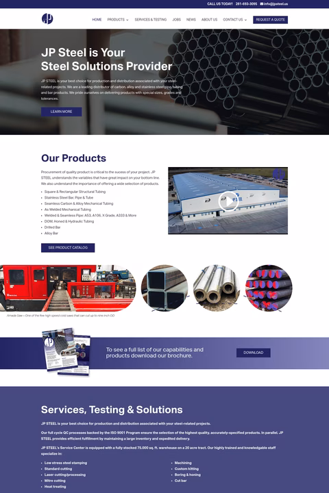 Jp-Steel Homepage 1440px