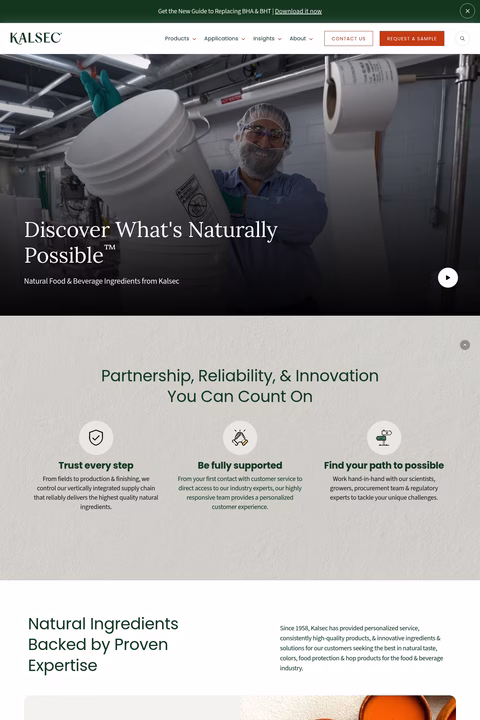 Kalsec Homepage 1440px