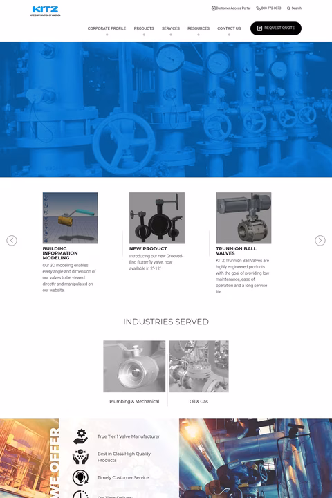 Kitz-Corporation-Of-America Homepage 1440px