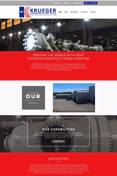 Krueger-Engineering-Manufacturing-Company Homepage 1440px