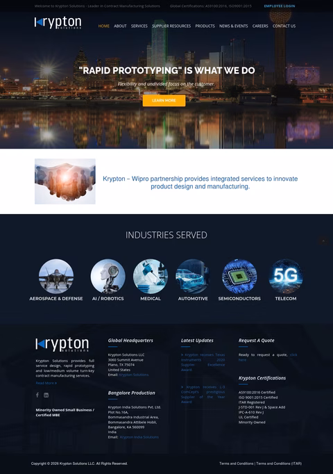 Krypton-Solutions Homepage 1440px