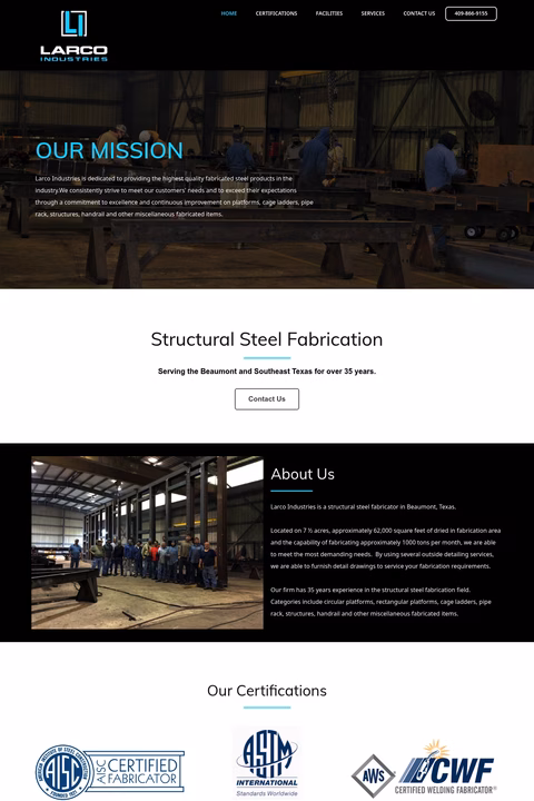 Larco-Industries Homepage 1440px