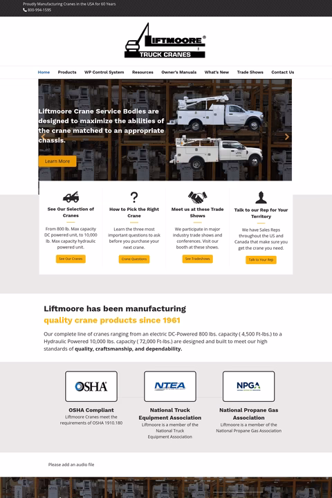 Liftmoore-Truck-Cranes Homepage 1440px
