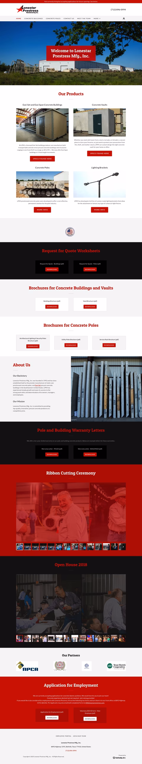Lonestar-Prestress-Manufacturing Homepage 1440px