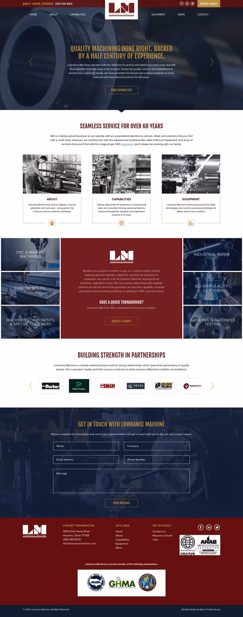 Lowrance-Machine Homepage 1440px