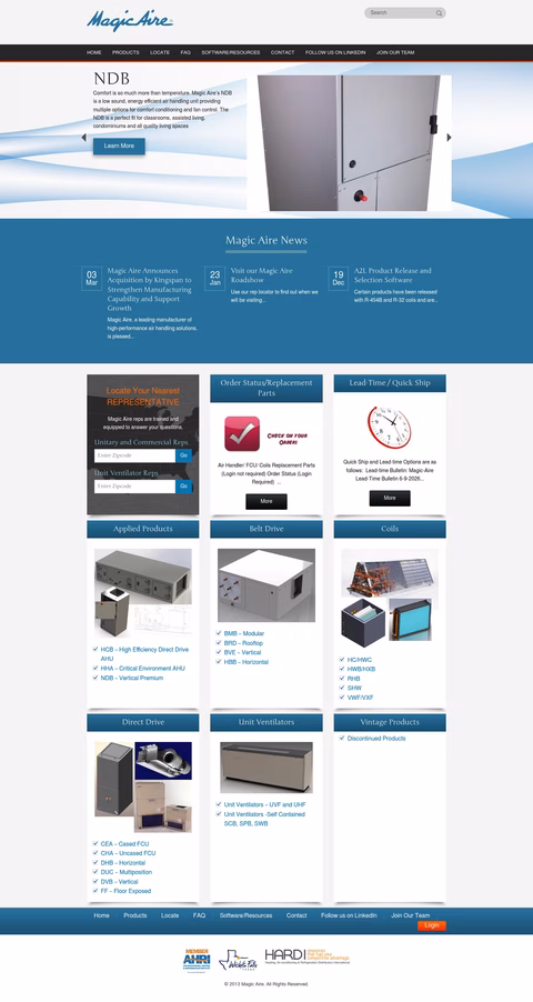 Magic-Aire Homepage 1440px