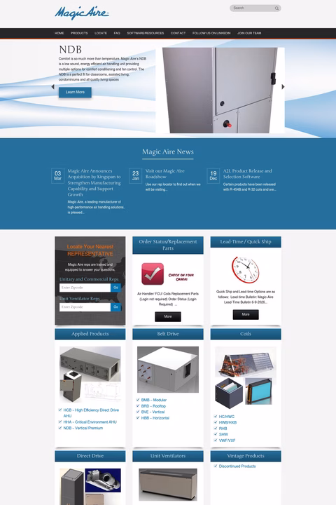 Magic-Aire Homepage 1440px